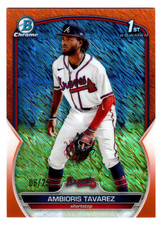 Ambioris Tavarez 2023 Bowman Chrome 1st Year Orange Shimmer Refractor /25 Braves