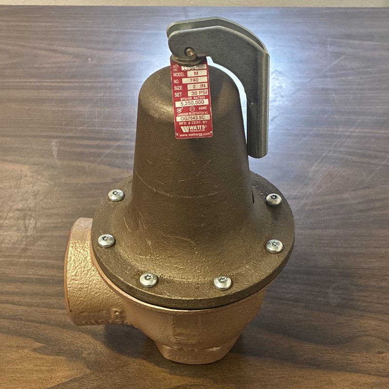 Watts 740 Model M 2in Bronze Manual Relief Valve Set for Water, 30 PSI