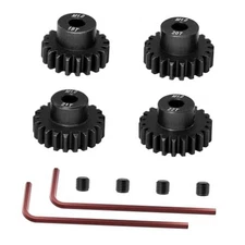 OGRC 4PCS Mod 1 Pinion Gear Hardened Steel 5mm Motor Shaft Gear Set 19T 20T 