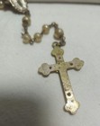 Antique Miraculous Metal Rosary w/ Mother of Pearl & Brass Crucifix — photo 2