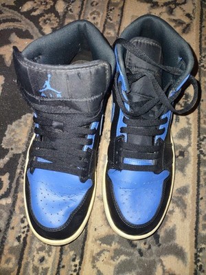 Nike Air Jordan 1 Mid Men's Hyper Royal Sneakers Size 9 554724-077