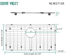 Serene Valley 26-1/4" X 14-1/4" Sink Protector, Rear Drain with Corner Radius