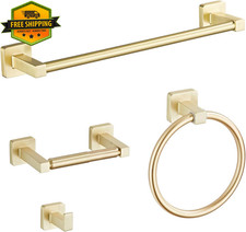 Gold Bathroom Hardware Set 4PCS Towel Bar Toilet Paper Holder Stainless