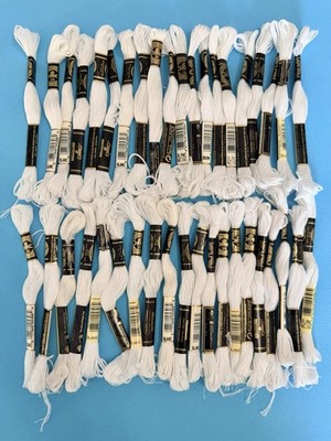 DMC 25 Embroidery Floss Mouline Special Cotton - Blanc /  White - Lot of 45