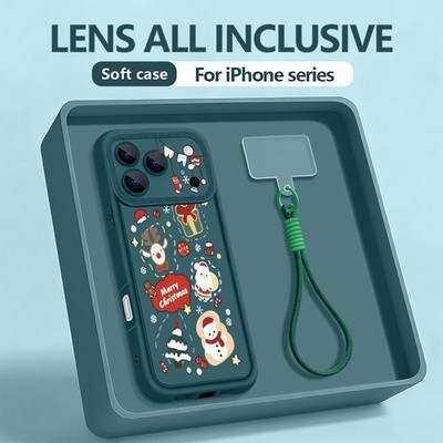 Weihnachts Schneemann Hülle mit Umhängeband für iPhone 17 Pro Max 16 15 14 13 12