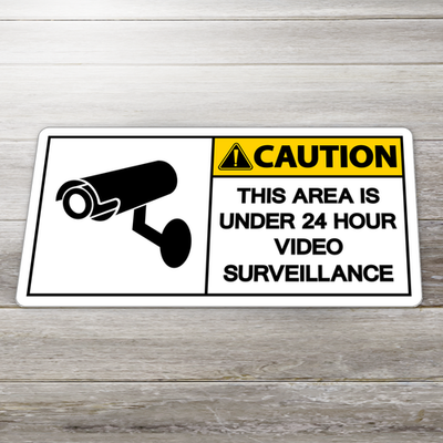 #ad Caution Video Surveillance Sign Vinyl Decal 24 Hour Security Warning Sticker $18.99