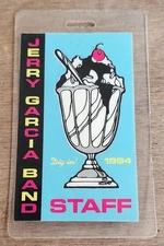 RARE Jerry Garcia Band Laminate Backstage Pass 1994 Sundae Staff Grateful Dead