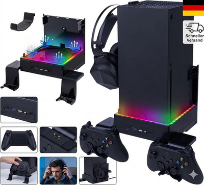 Mcbazel Xbox Series X Wandhalterung mit Kühler, RGB-LED-Kühlsystem Halterung m