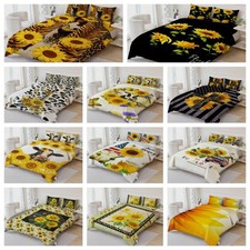 3D Sunflower Letter Butterfly Yellow Quilt Cover Duvet Cover Comforter set