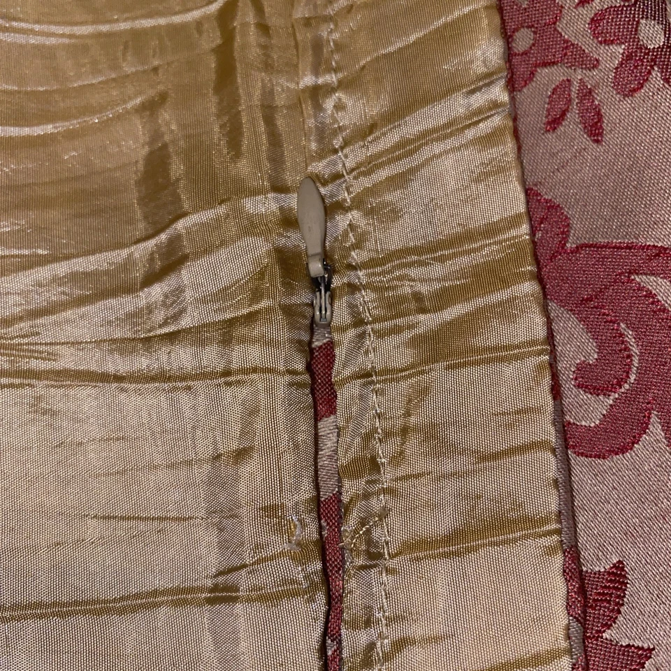 Red Antique Gold Damask Pillow Sham Set 26x26 Inches - Image 4 of 4