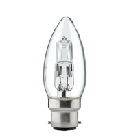 Luminizer Eco Halogen Leuchtmittel C35 Kerze 42W = 55W B22 Klar Dimmbar Warmweiß