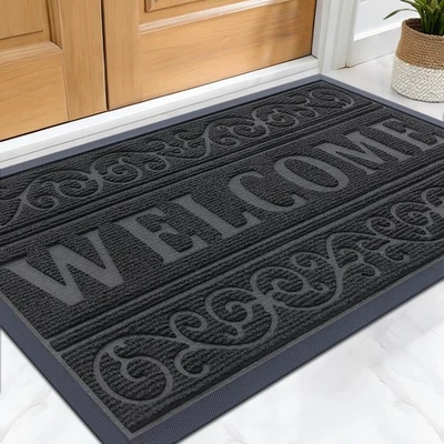 OLANLY Welcome Door Mat Indoor Outdoor Entrance, Heavy Duty Sturdy Front Door...