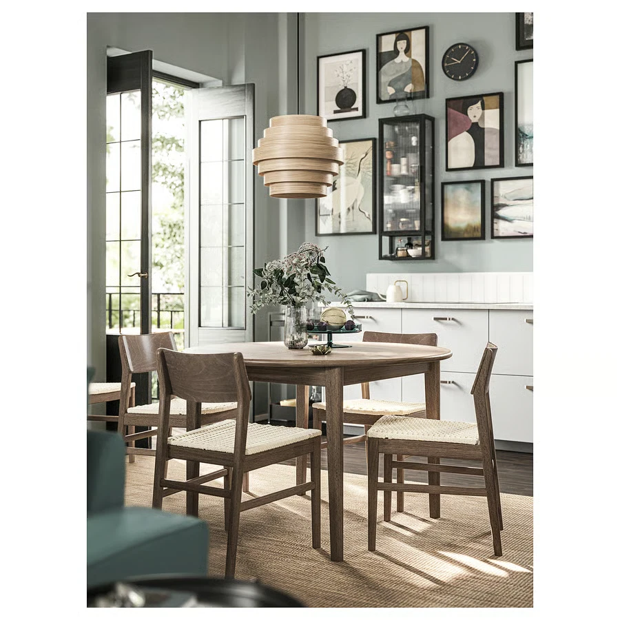 IKEA DYKARKLOCKA Pendant Lamp Shade White Stained Oak Veneer Design 16" - Image 2 of 4