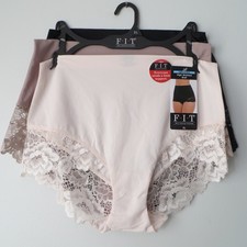 Lacy F.I.T. Figure Improving Technology Womens High-waisted Briefs Sz XL Pkg/3