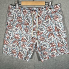 Fair Harbor Shorts Men Medium Boardshort Stretch Drawstring Swim Trunk Floral