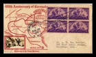 CORONADO 400TH ANNIVERSARY FDC SCOTT 898 BLOCK OF 4 CROSBY PHOTO US COVER
