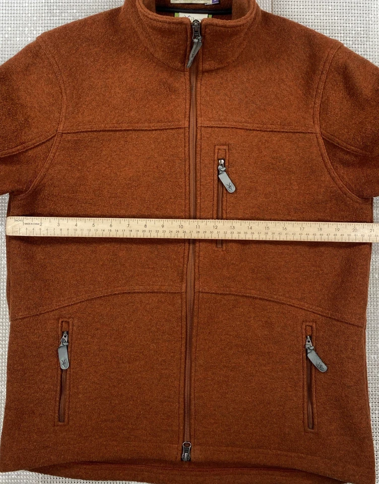 Ibex Boiled Wool Full Zip Jacket Burnt Orange USA Men’s Medium - Image 3 of 4