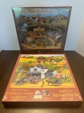 Pair Of NEW SunsOut 550 Piece Jigsaw Puzzle &ndash;Cooper&rsquo;s Corner & Mc Country Stores