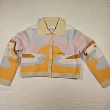 House of Sunny The Rise Tripper Cropped Cardigan Womens US 10 Boho Hippie Festiv