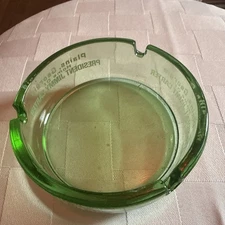 Vintage Ashtray Green Glass President Jimmy Carter Plains Georgia