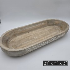 NICE! Rustic Handcrafted Wooden Dough Bowl Bo...