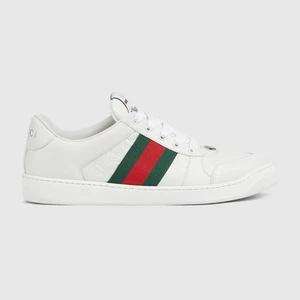 Baskets homme Gucci Screener cuir blanc taille 7 (US 7,5) 798785