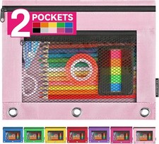 Large Zipper Pencil Pouch Bag, Pencil Pouch for 3 Ring Binder