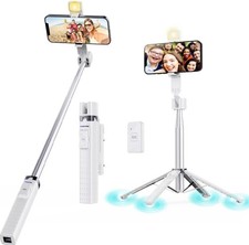 Fugetek 40'' Tripod Lighted Selfie Stick Stand Lightweight Wireless Bluetooth