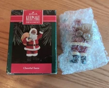 Vintage 1992 Hallmark Keepsake Ornament Cheerful Santa African American New