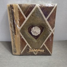 NEW Natural Bahamas Handcrafted Scrapbook Photo Album 3D Leaf Design