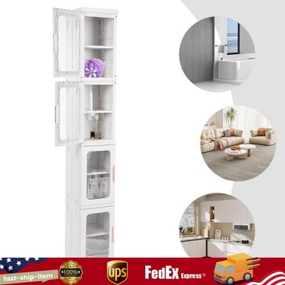 3or4 Tier Narrow Storage Cabinet Rotating Organizer Wheeled Cupboards Container