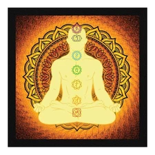 Paper Traditional Kundlini Power Chakra Body Wall Art Painting For Meditation