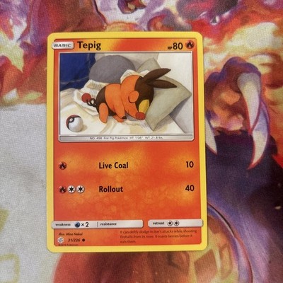   Pokémon Karten TCG Sonne & Mond Kosmische Finsternis 31/236 Tepig Common MINT