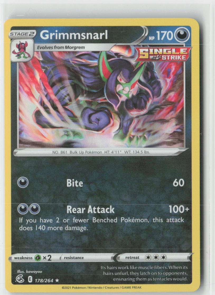 Grimmsnarl 178/264 Holo Rare Fusion Strike Pokemon Near Mint