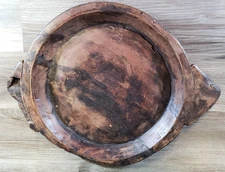 Vintage Wood Dough Kneading Parat Bowl Primitive Handcarved Tray Decor Primative