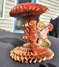 Vintage Beistle Valentines Day Honeycomb Card Decoration Fold Out 3D Pop Up 5.5"