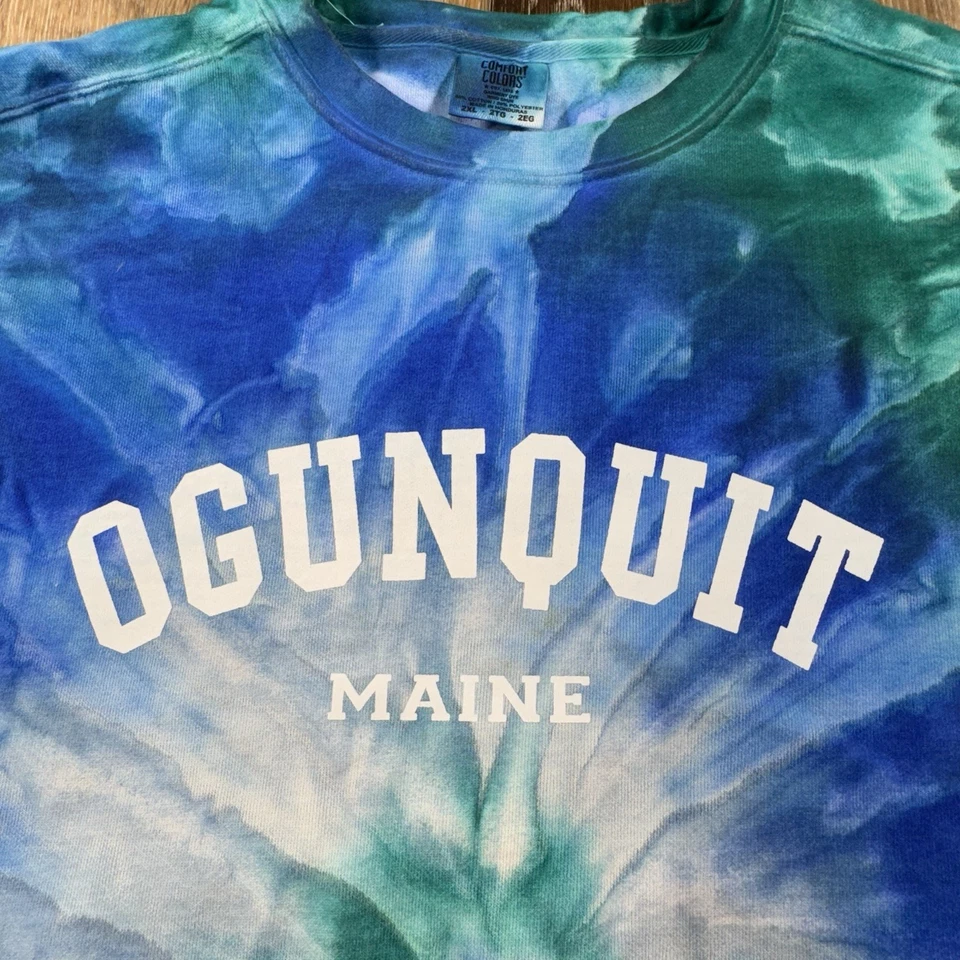 Sudadera De Colección Ogunquit Maine Para Hombres XXL Tie Dye Turista Y2K Cuello Redondo Suéter Foto 4 de 4