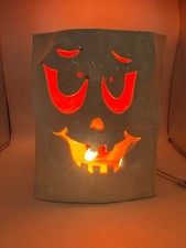 Ceramic Jack-o-Lantern Pumpkin Luminary Light-Up Halloween Decoration Vintage
