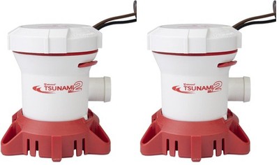 Attwood 5606-7 Tsunami MK2 500 GPH Manual Blige Pump, 12 Volt, White and Red (Pa