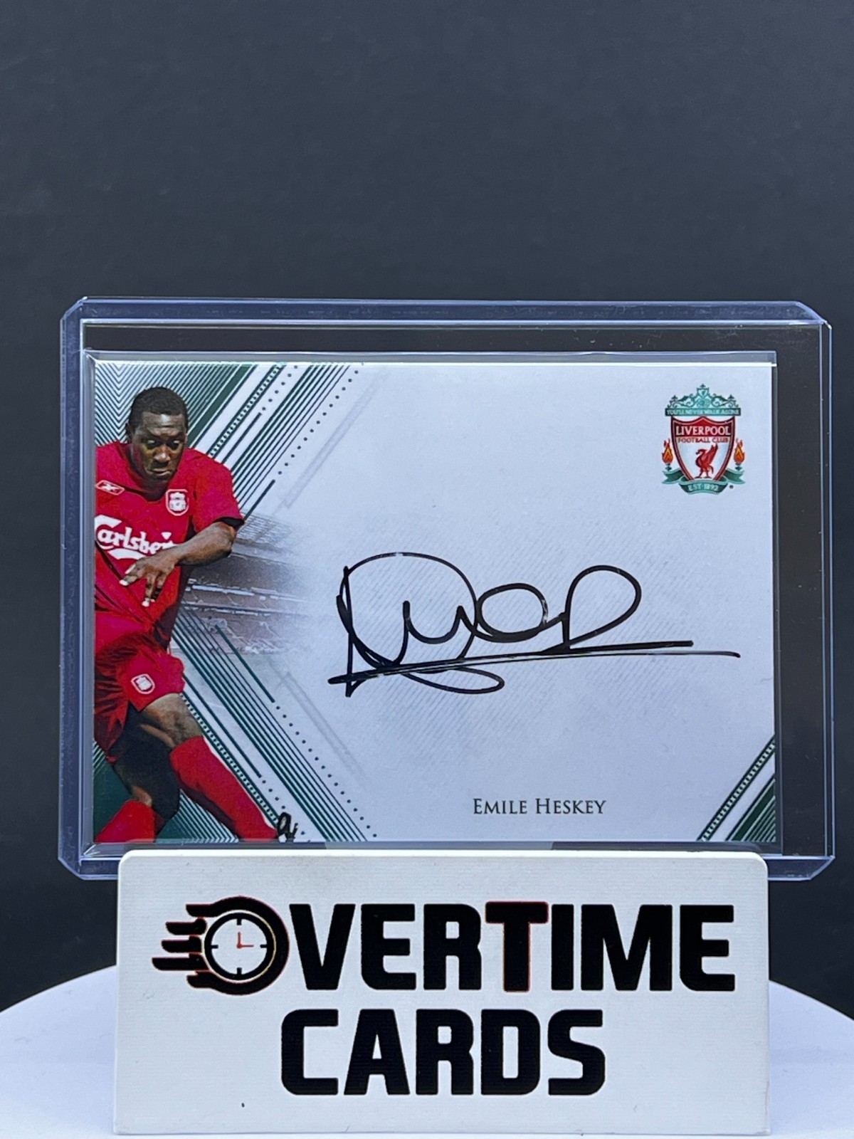 2025-26 Futera Club FX Liverpool On-Card Auto Green #LMMA03 Emile Heskey 02/04