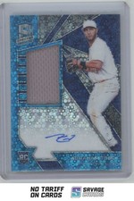 2020 Panini Spectra Neon Blue Prizm Rookie Auto Patch Abraham Toro /99 #141