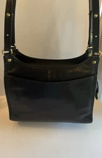 Vintage Black Leather Brahmin Shoulder Bag Purse Handbag
