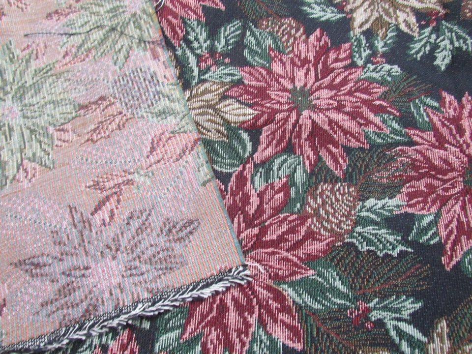 Poinsettia Christmas Tapestry - 2 1/4 yards x 34" - Image 3 of 3