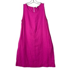 J. Crew Factory Linen Blend Sleeveless Mini Dress Womens 0 Hot Pink Beach Preppy