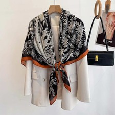 125x125cm Women  s Large Square Scarf Shawl Luxury Printed Beach Wrap Breathable