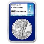 2023-S Proof $1 American Silver Eagle NGC PF70UC FDI First Label Blue Core