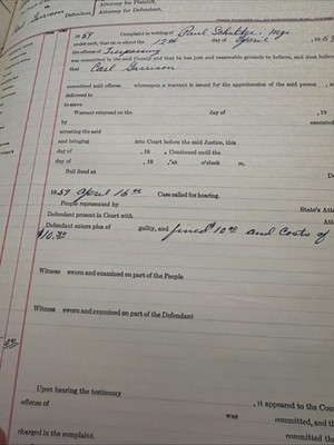1956-1957 Clinton County Illinois General Court Clerk's Docket Log Book