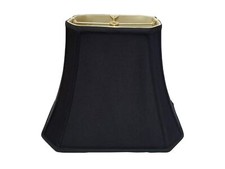 Royal Designs Rectangle Cut Corner Lamp Shade, Black, 6 x 8 x 9 x 14 x 10.5