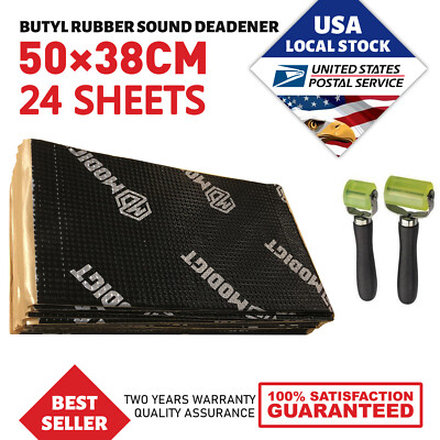 MODIGT SOUND DEADENING MAT Black PROOFING VAN CAR BUTYL METAL FOIL AUDIO PANEL