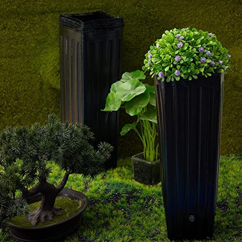 100 Pcs 12" Tall Tree Pots Plastic Deep Nursery Tree Pots with Drainage Holes - Picture 2 of 7
